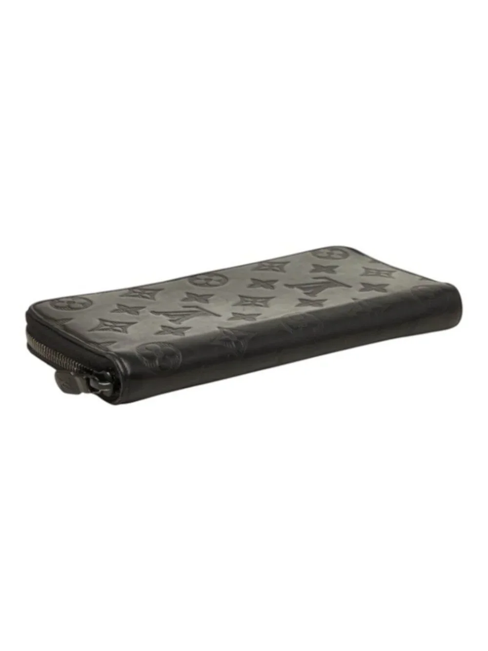 Louis Vuitton Monogram Shadow Zippy Wallet Vertical Black Leather